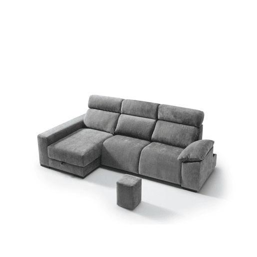 Chaise longue esquerda com relax elétrico ALL cor cinza escuro