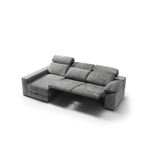 Chaise longue esquerda com relax elétrico ALL cor cinza escuro