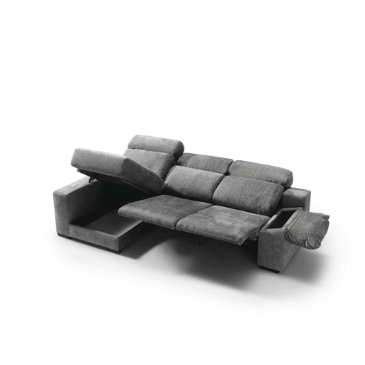 Chaise longue esquerda com relax elétrico ALL cor cinza escuro