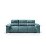 Sofá 4 lugares e 3 assentos relax elétricos ALL cor azul