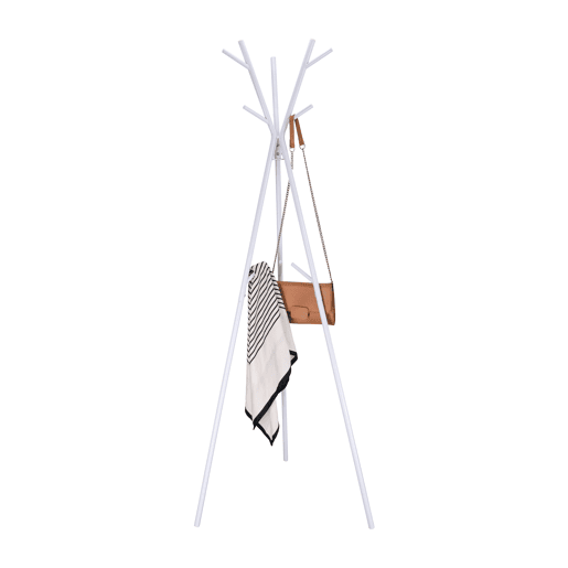Cabide de pé KABIL em metal 168x73x60cm branco com 6 ganchos