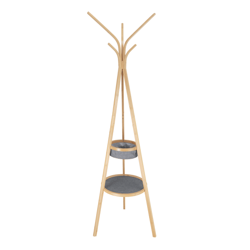 Cabide de pé DUMAN em bambu 170x52x45cm com 6 ganchos Cabide de pé DUMAN em bambu 170x52x45cm com 6 ganchos