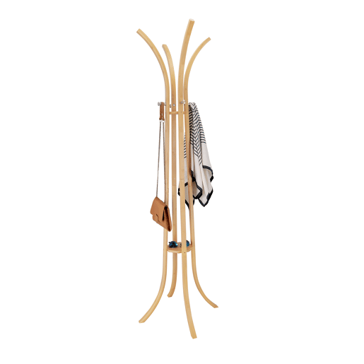 Cabide de pé HARAN em bambu 172x40x40cm com 8 ganchos Cabide de pé HARAN em bambu 172x40x40cm com 8 ganchos