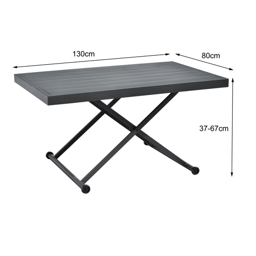 Mesa de jardim com tampo elevável CAMBRE antracite Mesa de jardim com tampo elevável CAMBRE antracite