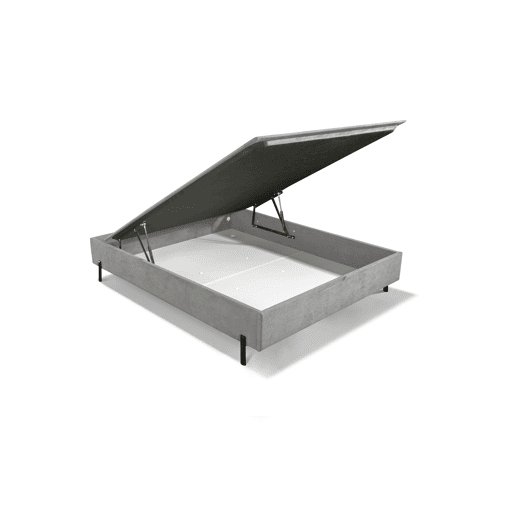 Sommier estofado com pés em L 140x190cm cinza VIENA HILDING