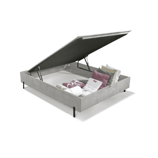 Sommier estofado com pés em L 150x200cm cinza VIENA HILDING