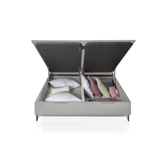 Sommier estofado com pés em L 150x200cm cinza VIENA HILDING