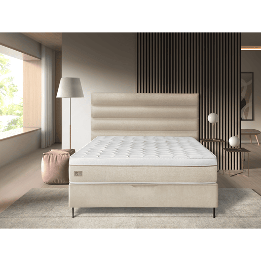 Sommier estofado com pés em L 150x200cm cru VIENA HILDING