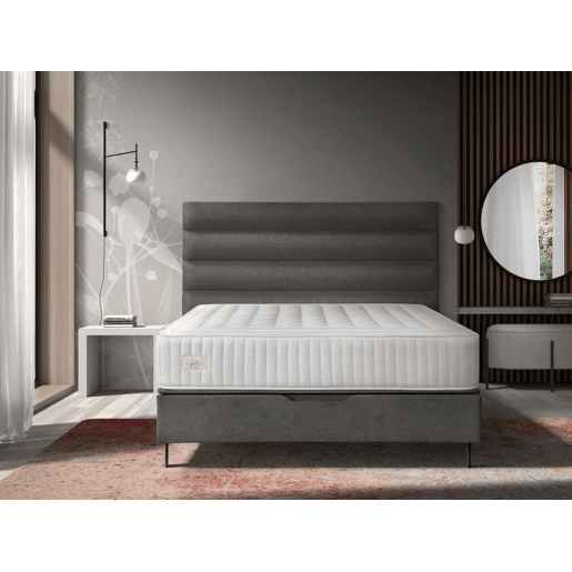 Sommier estofado com pés em L 180x200cm cinza VIENA HILDING