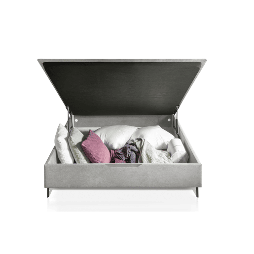 Sommier estofado com pés em L 180x200cm cinza VIENA HILDING