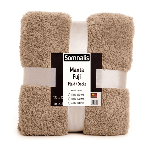 Manta FUJI poliéster 160x220cm cor taupe