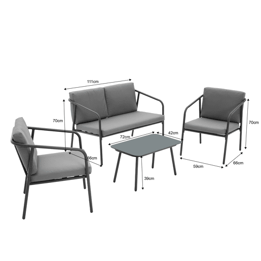 Conjunto de jardim NARÓN cor cinza Conjunto de jardim NARÓN cor cinza