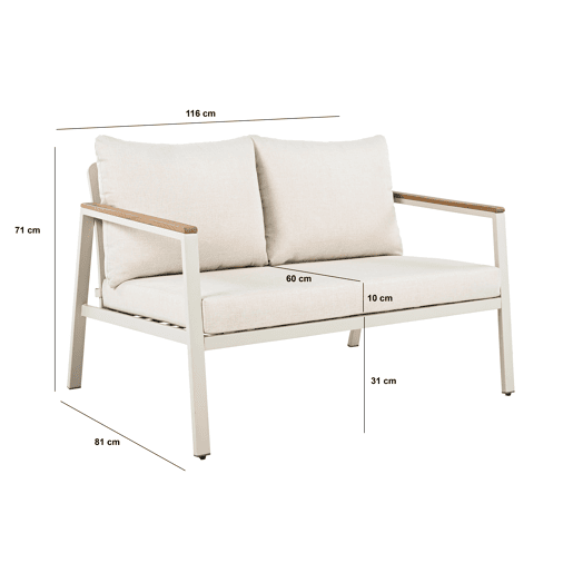 Conjunto de jardim OLERIOS cor creme