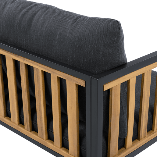 Conjunto de jardim NERJA preto com madeira de acácia