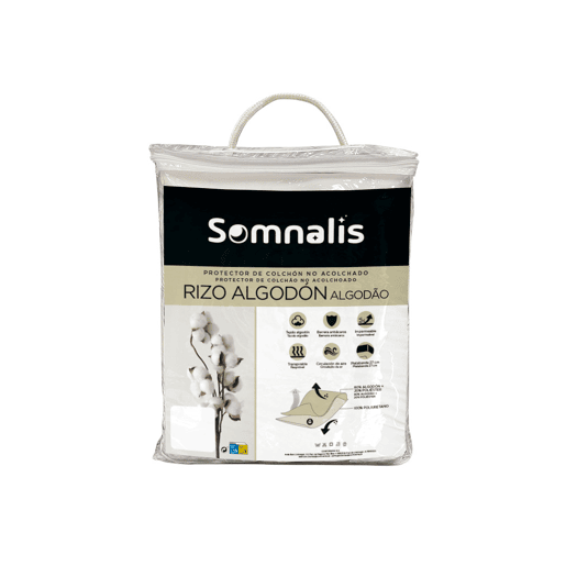 Protetor colchão SOMNALIS RIZO algodão impermeável cama 90100cm