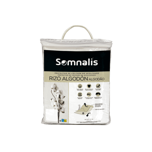 Protetor colchão SOMNALIS RIZO algodão impermeável cama 180200cm