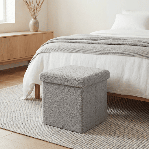 Puff dobrável TEDDY 38x38x38cm cor gris Puff dobrável TEDDY 38x38x38cm cor gris