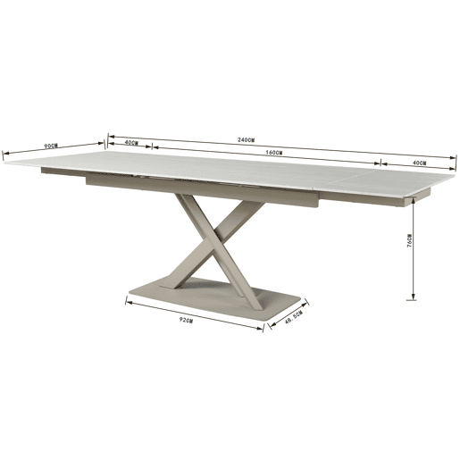 Mesa de jantar extensível EVORA bege