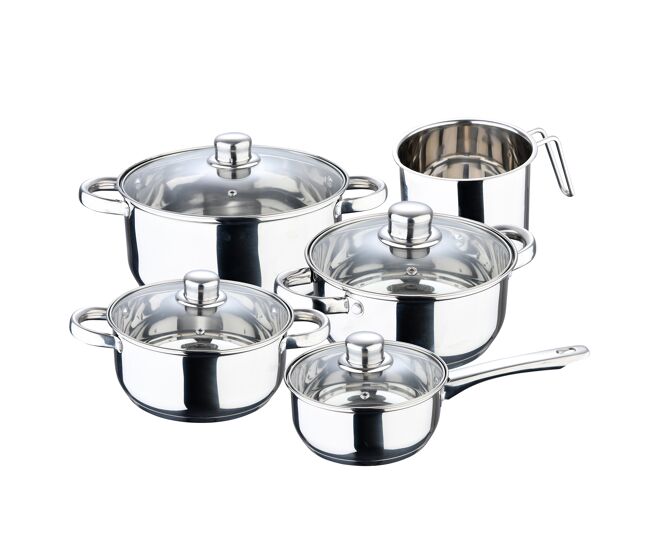 Batería de cocina de acero inoxidable 9 piezas marca san ignacio