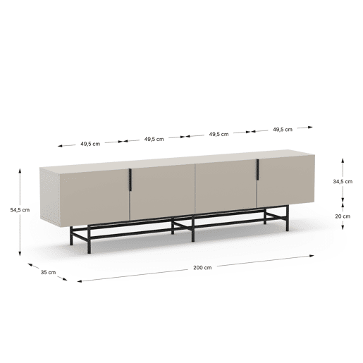 Móvel de TV com 4 portas DIAL 200cm creme Móvel de TV com 4 portas DIAL 200cm creme