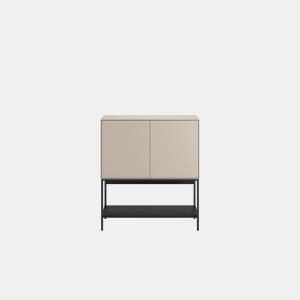 Móvel auxiliar MICAL de 2 portas em creme e preto