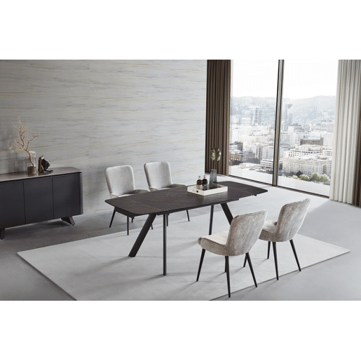 Mesa de jantar extensÃvel NUNGWI preto Mesa de jantar extensÃvel NUNGWI preto