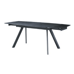 Mesa de jantar extensÃvel NUNGWI preto Mesa de jantar extensÃvel NUNGWI preto