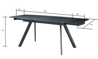 Mesa de jantar extensÃvel NUNGWI preto Mesa de jantar extensÃvel NUNGWI preto