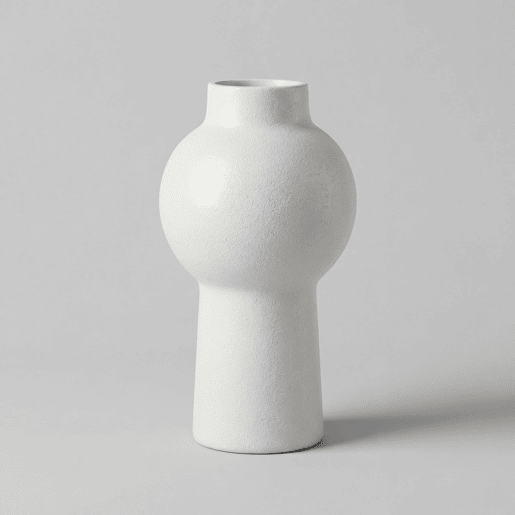 Vaso BOLA 27cm cerâmica cor branco marca CONFORAMA