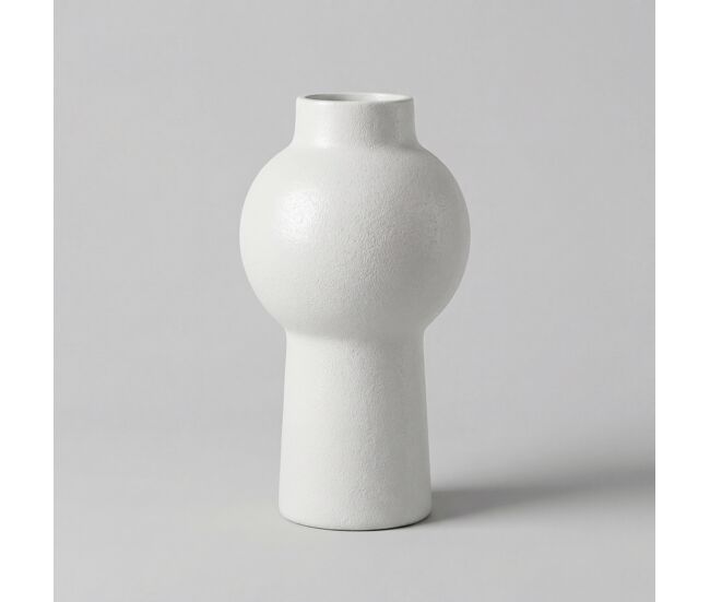 Jarrón bola 27cm color blanco cerámica marca conforama - conforama