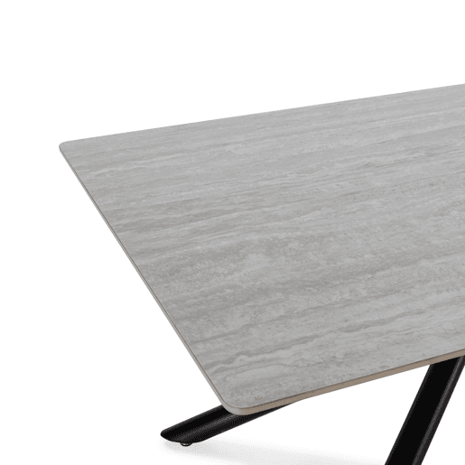 Mesa de jantar fixa cor bege SAJU Mesa de jantar fixa cor bege SAJU