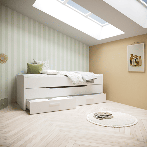 Cama DUOBOX 90x200cm e 90x190cm cor branco Cama DUOBOX 90x200cm e 90x190cm cor branco