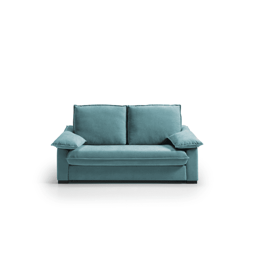 Sofá 3 lugares DODO 208cm cor cinza azul turquesa