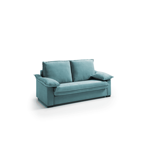 Sofá 3 lugares DODO 208cm cor cinza azul turquesa