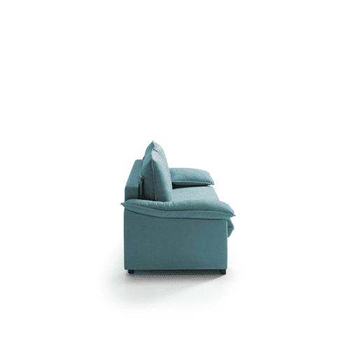 Sofá 3 lugares DODO 208cm cor cinza azul turquesa