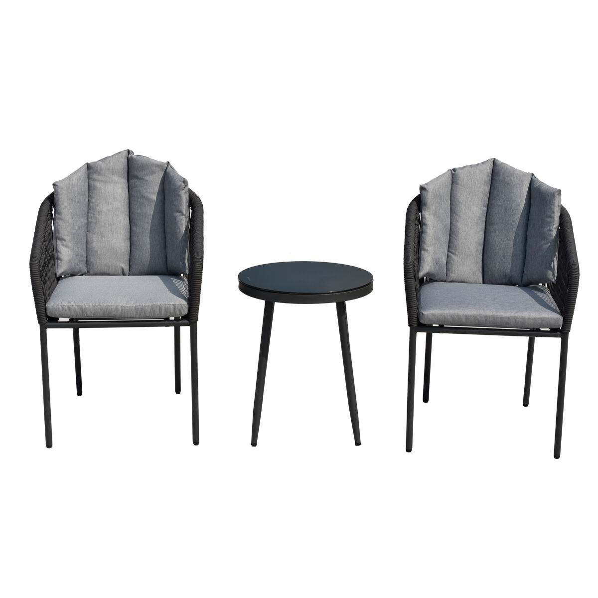 Set de jardín torrox con 2 sillones individuales y mesa baja - conforama