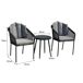 Set de jardín TORROX con 2 sillones individuales y mesa baja Set de jardín TORROX con 2 sillones individuales y mesa baja Gris