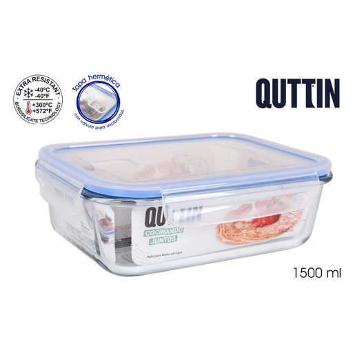 Tupperware de borossilicato QUTTIN 17,5x23cm Tupperware de borossilicato QUTTIN 17,5x23cm