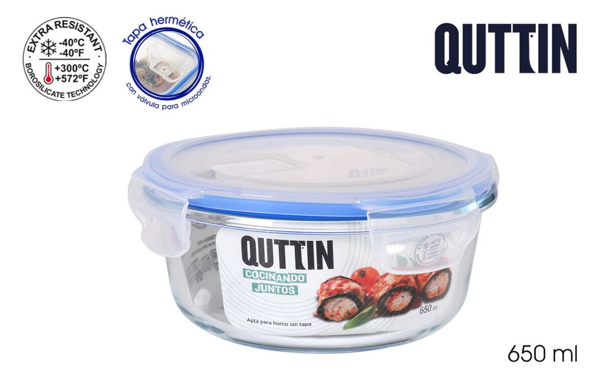 Tupper QUTTIN de borosilicato diámetro 15cm 