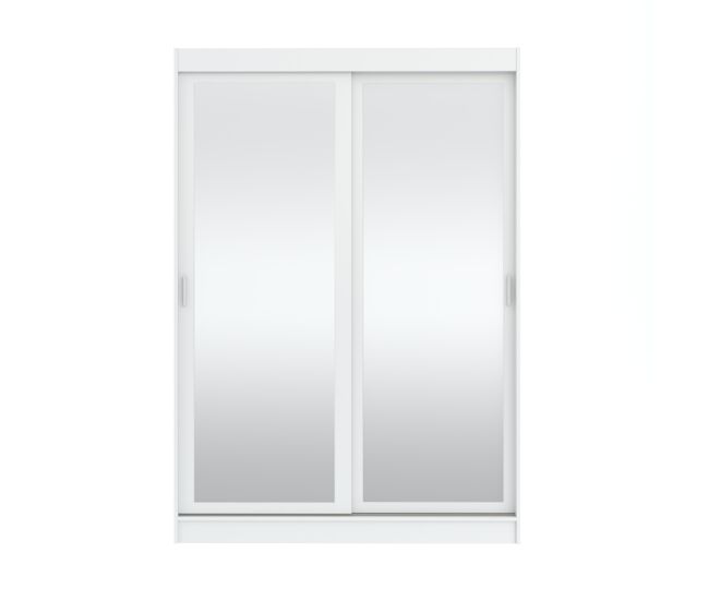 Armario touch ii 150x215cm 2 puertas correderas con espejo blanco - conforama