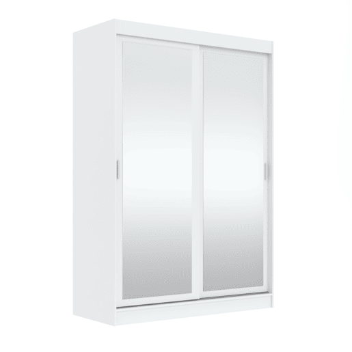 Roupeiro TOUCH II 150x215cm 2 portas de correr e espelho branco