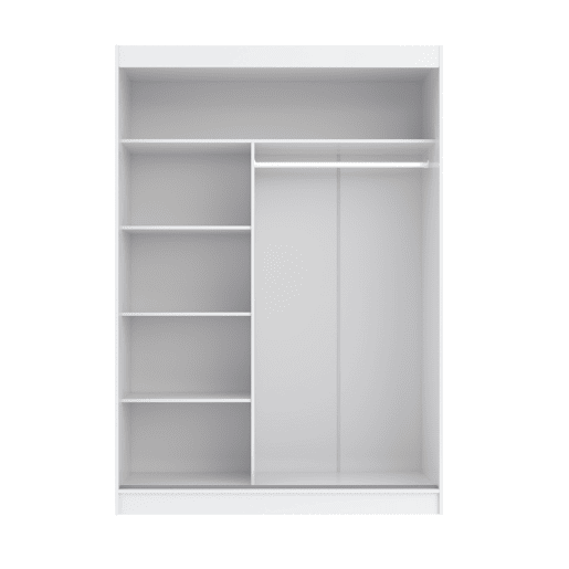 Roupeiro TOUCH II 150x215cm 2 portas de correr e espelho branco