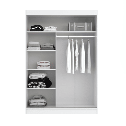 Roupeiro TOUCH II 150x215cm 2 portas de correr e espelho branco