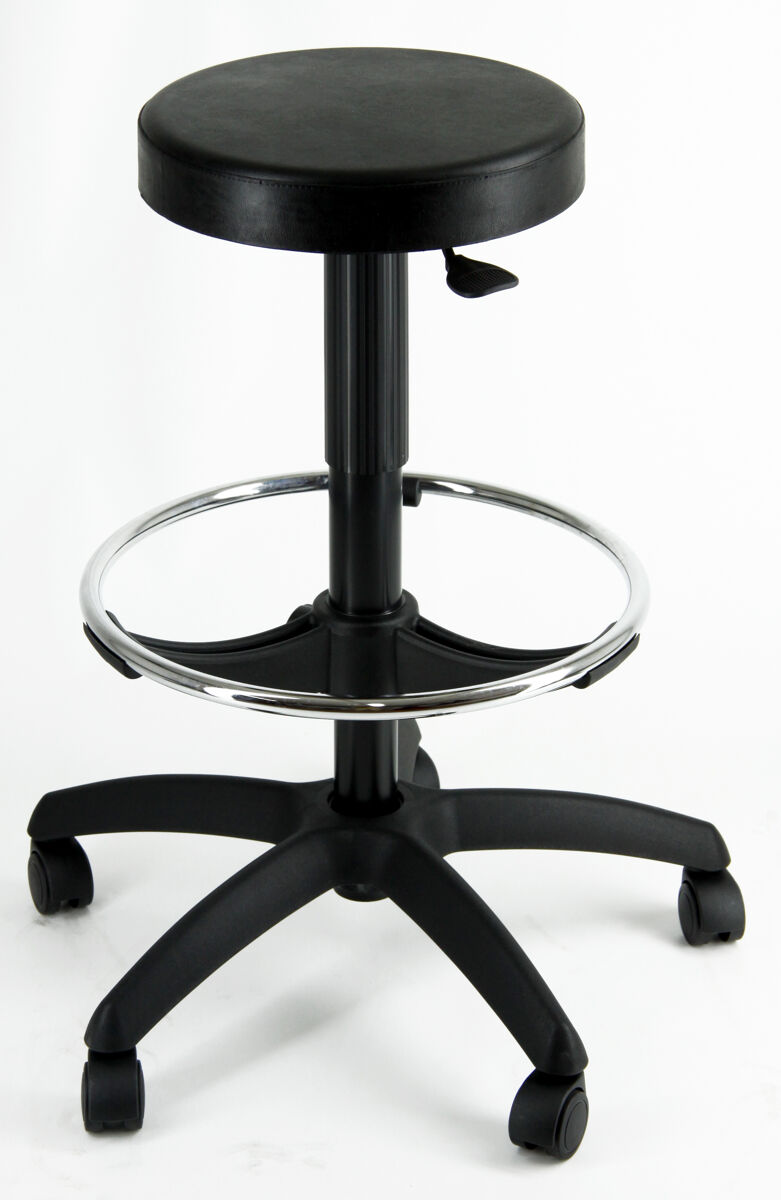 Taburete UNISIT color negro con reposapiés aro