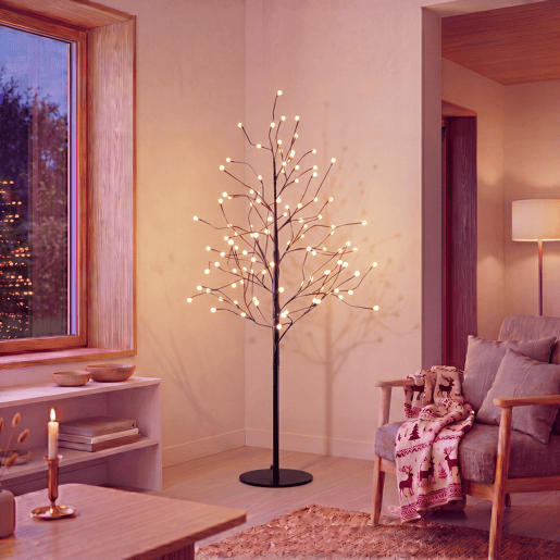 Árvore XMAS 150cm preta 108 luzes LED