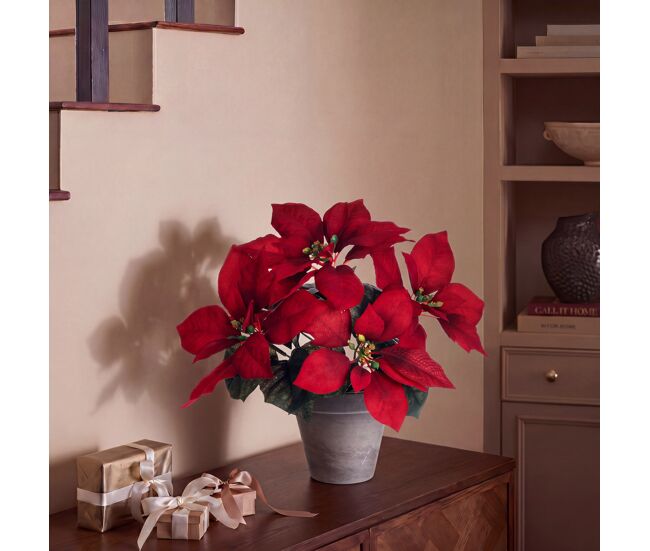 Planta artificial poinsettia 35cm marca mica decorations
