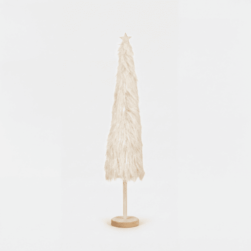 Figura PINO NAVIDEÑO tecido branco 45x9cm marca MICA DECORATIONS