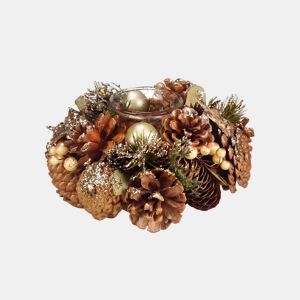 Porta velas NAVIDEÑO BRANT em metal 9X19cm marca MICA DECORATIONS