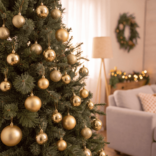 Enfeite XMAS dourado 46 peças marca MICA DECORATIONS