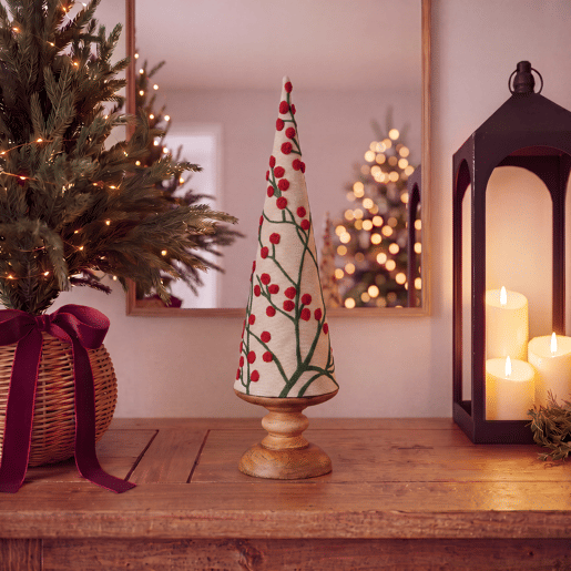 Figura ÁRBOL XMAS tecido vermelho 40x11cm marca MICA DECORATIONS Figura ÁRBOL XMAS tecido vermelho 40x11cm marca MICA DECORATIONS